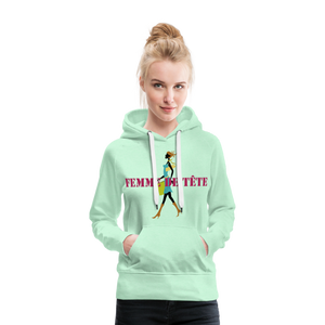Sweat-shirt à capuche Premium pour Femmes de Tête - vert clair menthe