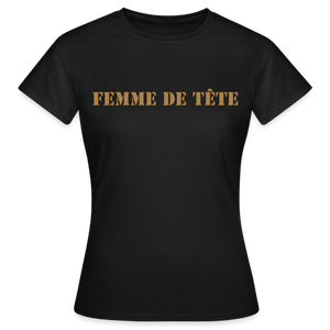 T-shirt Femme de Tête Gold -thqa - noir