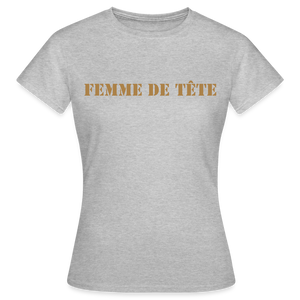 T-shirt Femme de Tête Gold -thqa - gris chiné