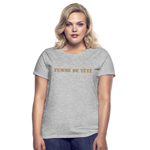 T-shirt Femme de Tête Gold -thqa - gris chiné