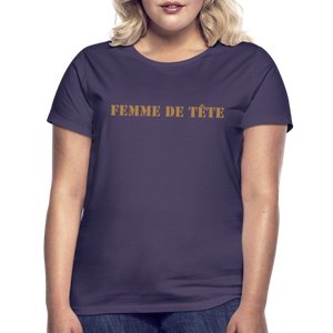 T-shirt Femme de Tête Gold -thqa - violet foncé