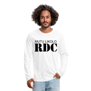 T-shirt manches longues Premium Homme MUTU LIKOLO RDC - blanc