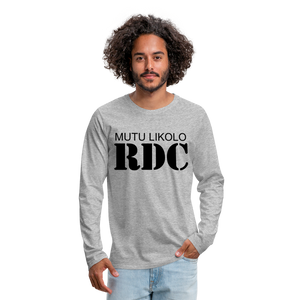 T-shirt manches longues Premium Homme MUTU LIKOLO RDC - gris chiné