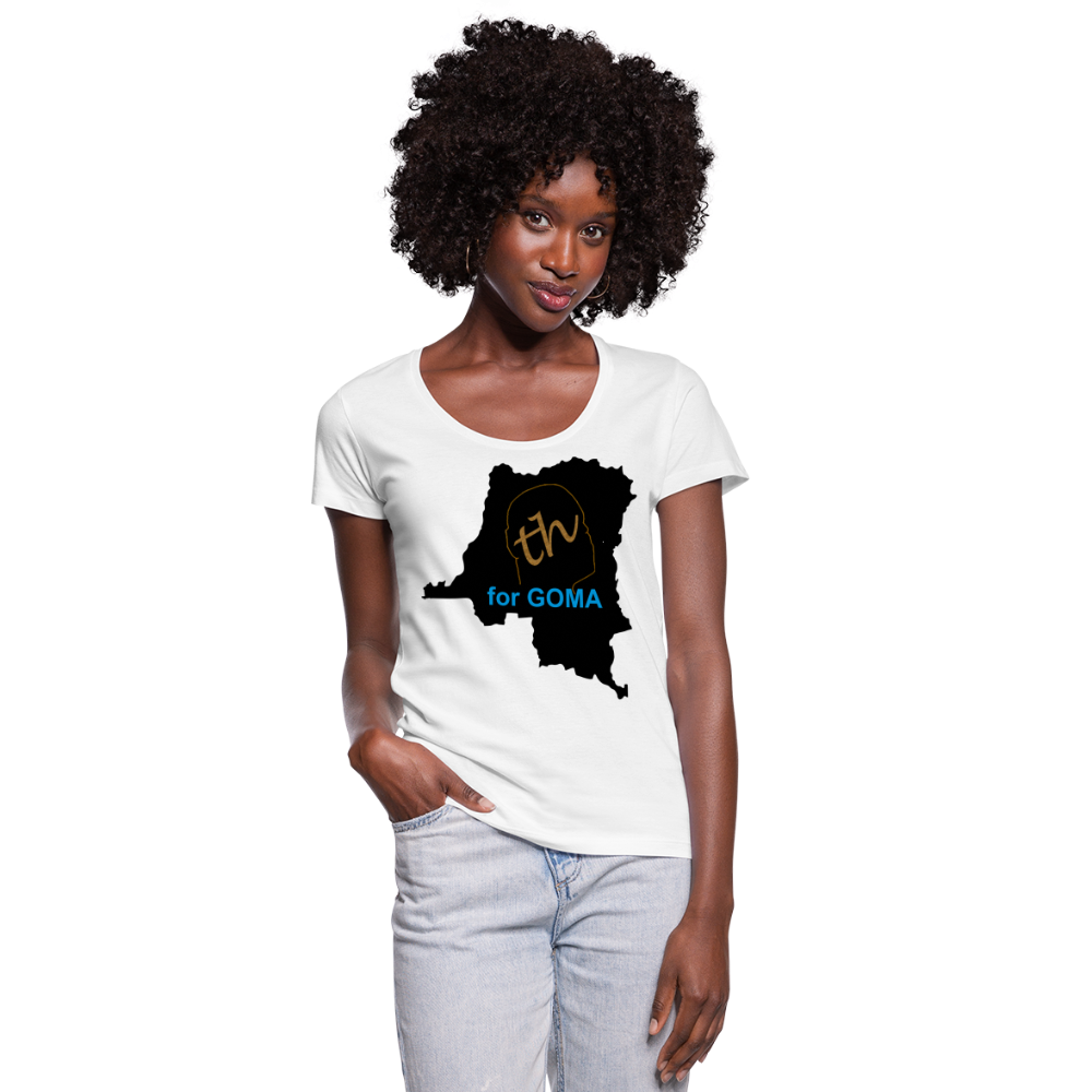 TH bs T-shirt col U Femme for gOMA - blanc