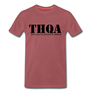 THQA T-shirt Premium Homme BLK - bordeaux délavé
