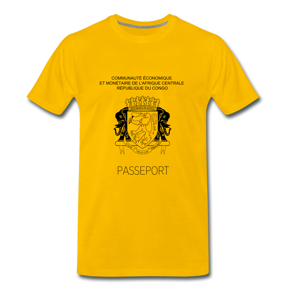 T-shirt Premium Homme  CONGO BRAZZAVILLE - jaune soleil